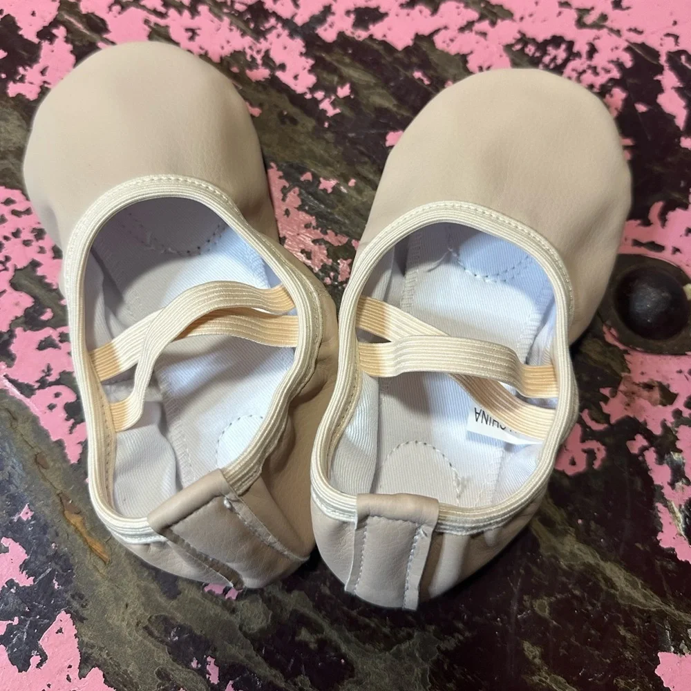 NUDE/PINK girls leather ballet slippers sz 29 (11.5-12)